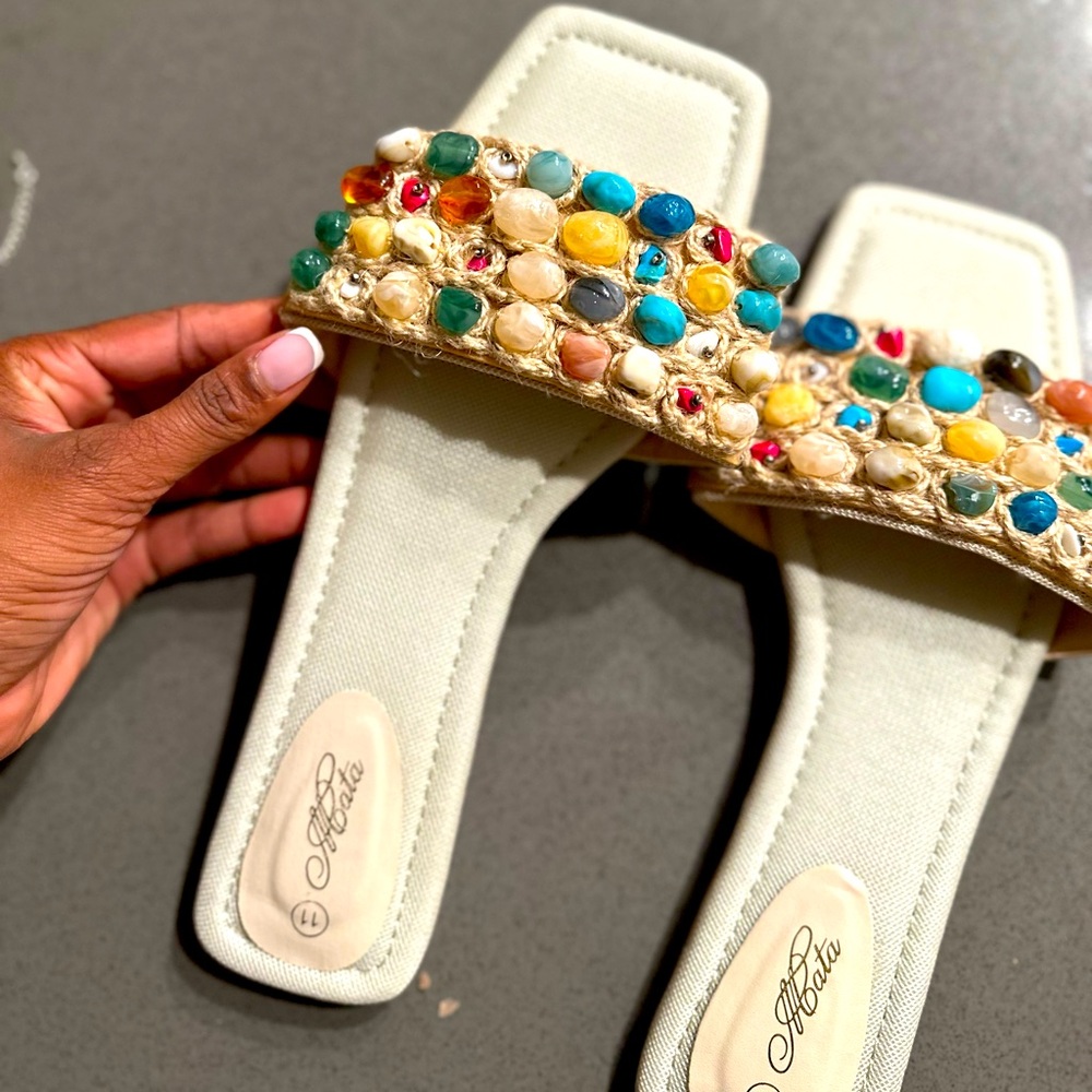 ABata Stone Cream Sandals / Brand New